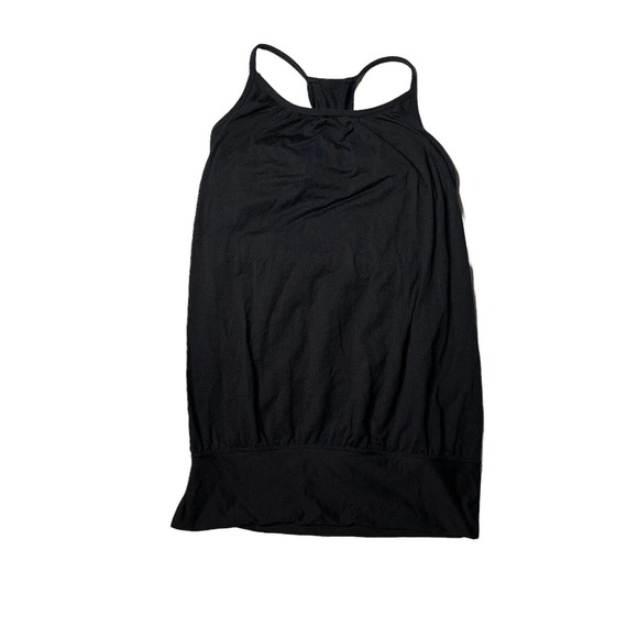 Lululemon No Limits Tank Top With Built In Bra Black Yoga Mesh Airy Size 4 - Picture 1 of 5